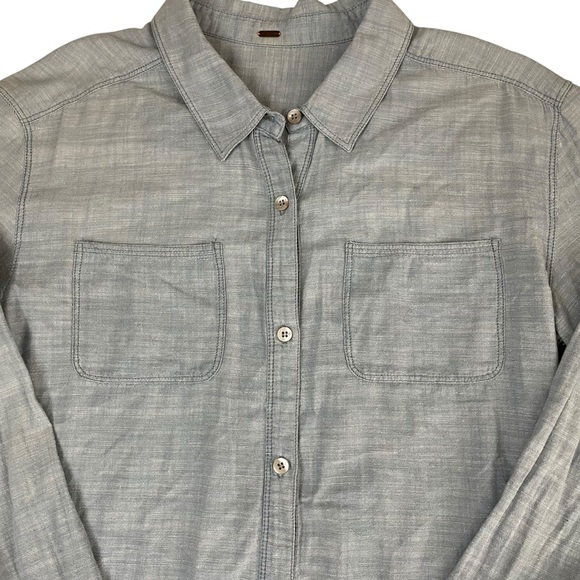 Free People Slubby Chambray Road Trip Button Down Shirt - Picture 9 of 13